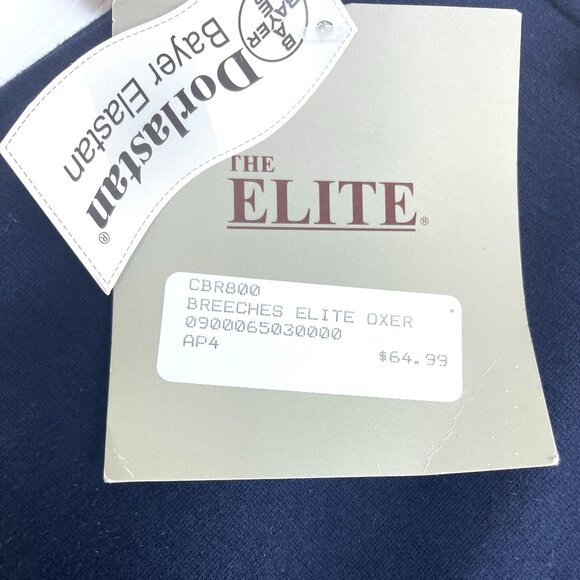 NEW The Elite Riding Breeches Oxer Size 32 Regular Navy Blue Cotton Lycra NWT - Picture 7 of 14